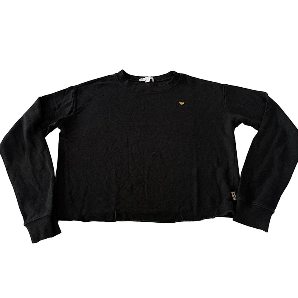 Spiritual Gangster GOOD VIBES Cropped Graphic Sweatshirt Size Medium